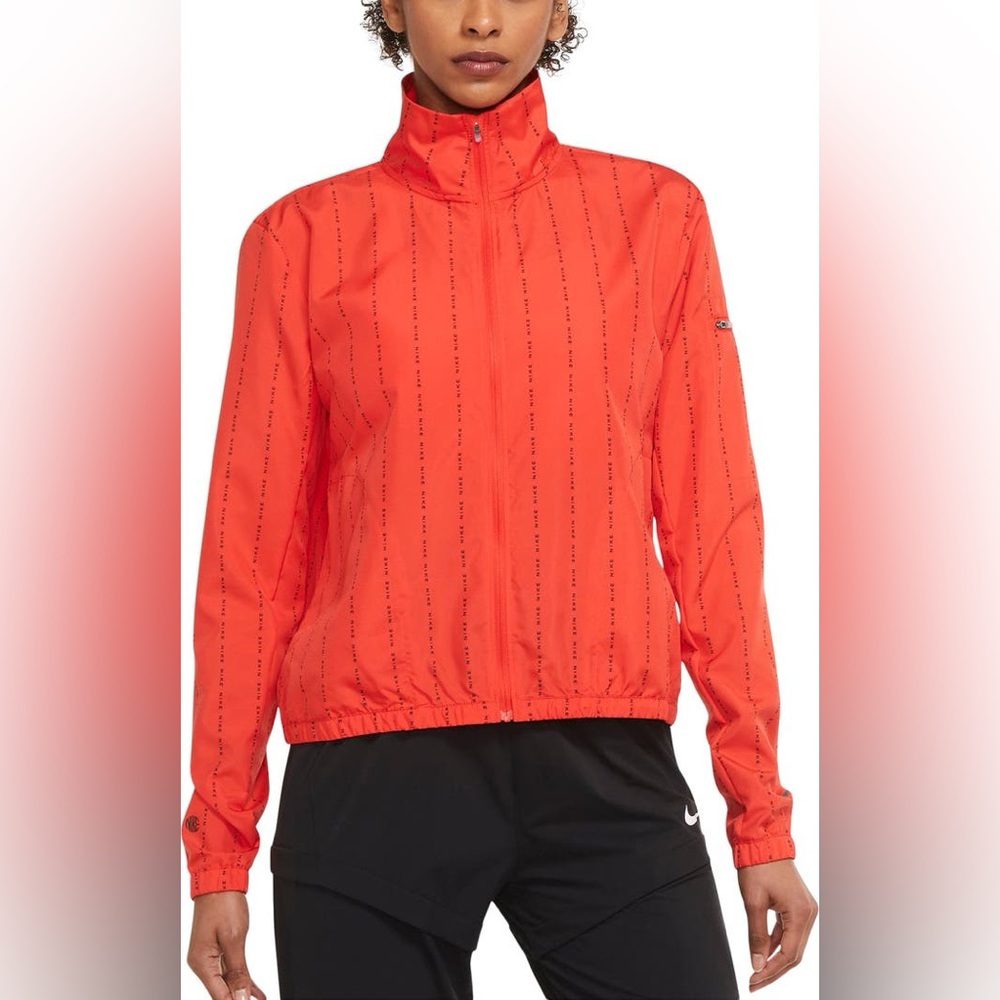 Nike Dri-FIT Icon Clash Track Jacket Red Zip Up Running Windbreaker Women Medium